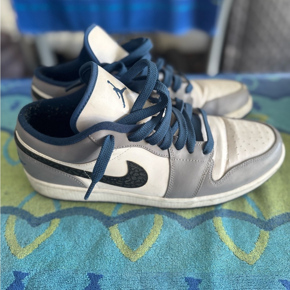 Nike Air Jordan 1 Low 'Cement True Blue' - Mens 13